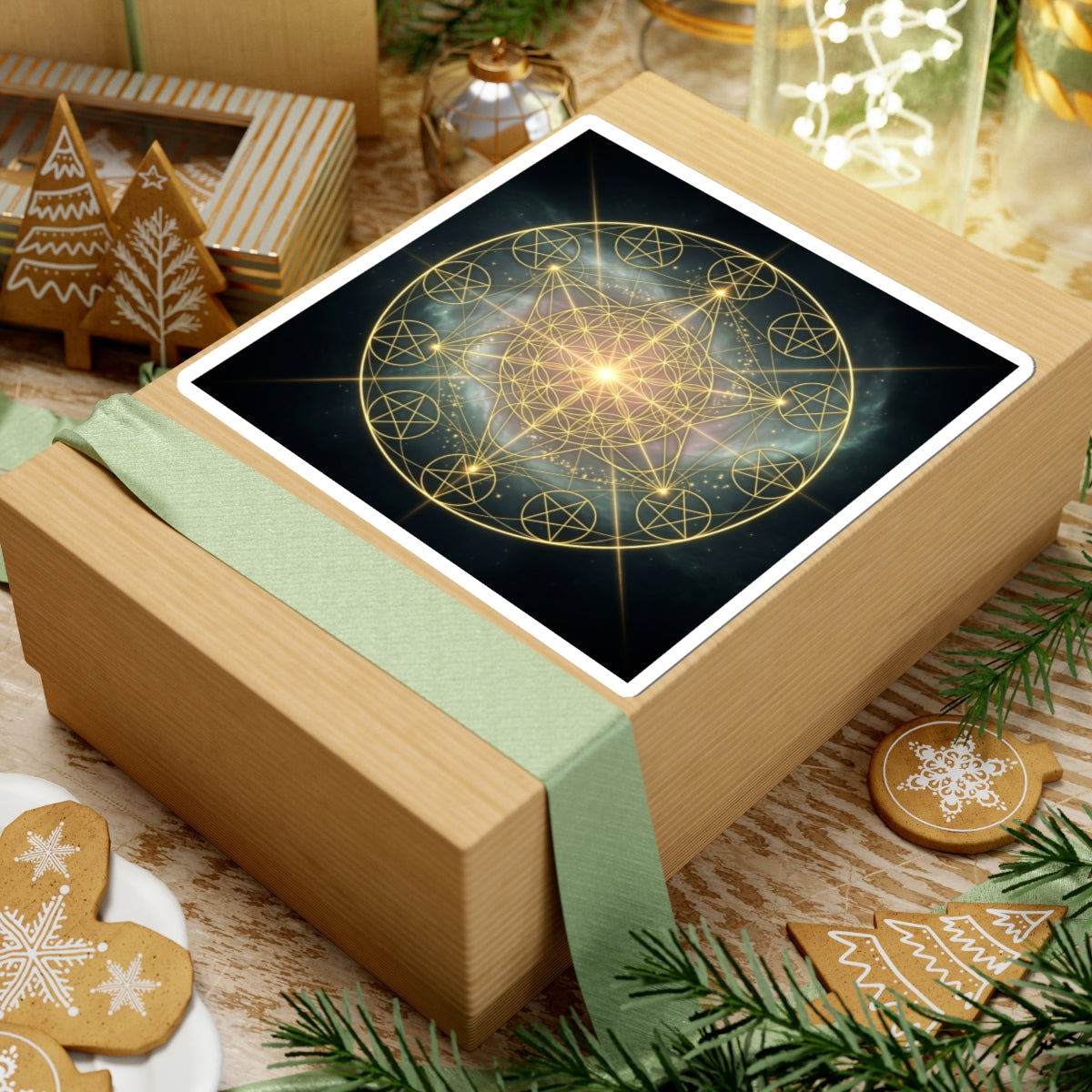 Sacred Geometry Gold Mandala Sticker