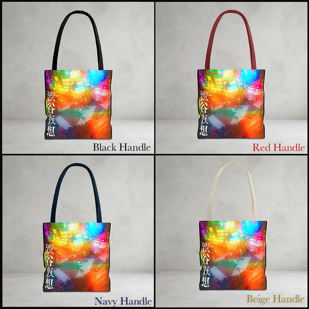 Shibuya Nocturn Art Tote — 渋谷夜想 | Personalized Kanji Name Available | WA-VISUALZ
