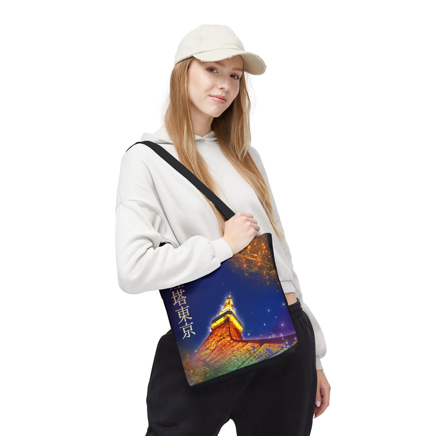 Tokyo Cyberglow Art Tote — 煌塔東京 | Personalized Kanji Name Available | WA-VISUALZ