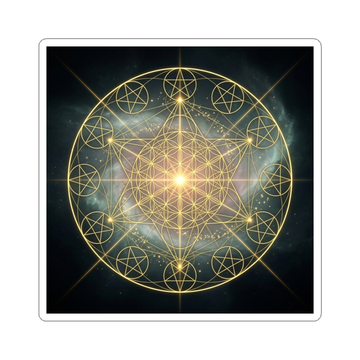 Sacred Geometry Gold Mandala Sticker