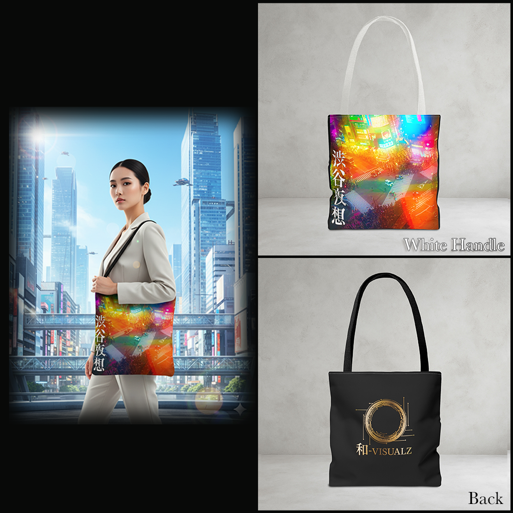Shibuya Nocturn Art Tote — 渋谷夜想 | Personalized Kanji Name Available | WA-VISUALZ