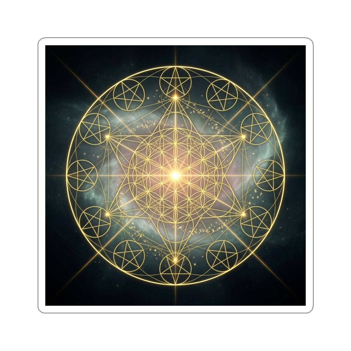 Sacred Geometry Gold Mandala Sticker