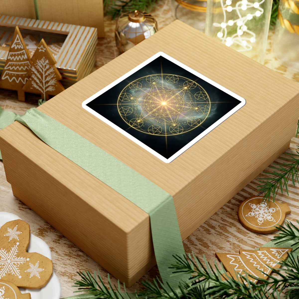 Sacred Geometry Gold Mandala Sticker